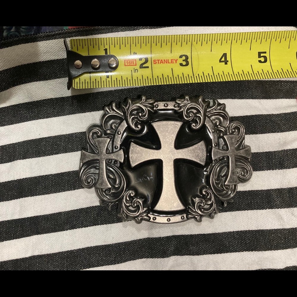 Triple Cross Gunmetal / Black Belt Buckle